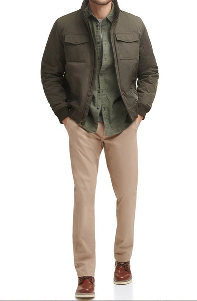 Shop Dockers Quilted Lined Flight Bomber Jacket In Army Green