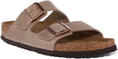 Pre-owned Birkenstock Arizona Nu Damen Leder Sandale In Brown Uk Grösse 3 - 8 Schmal Für