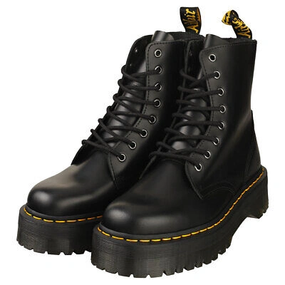 Pre-owned Dr. Martens' Dr. Martens Jadon Herren Black Stiefel Plattform - 42 Eu