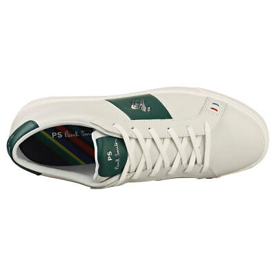 Pre-owned Paul Smith Zach Herren White Green Sneaker Beilaufig - 43 Eu