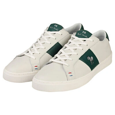 Pre-owned Paul Smith Zach Herren White Green Sneaker Beilaufig - 43 Eu