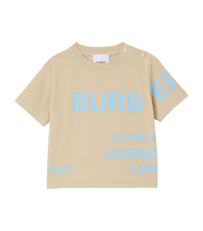 Shop Burberry Kids Horseferry Print T-shirt In Neutrals
