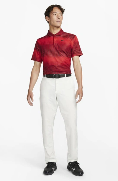 Shop Nike Dri-fit Adv Tiger Woods Golf Polo In University Red/ Black/ Black