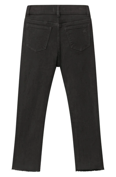 Dl1961 Girl's Emie High Rise Straight-leg Denim Jeans In Black Peached Raw