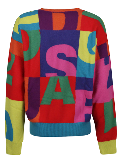 Dsquared2 Knitwear With Crew Neck And Graphic Pattern In Multicolor