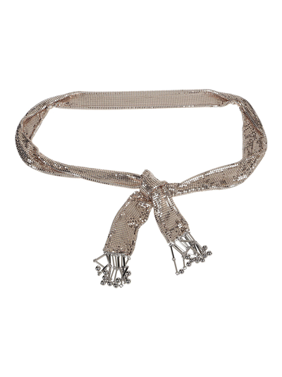 Shop Rabanne Pixel Tie Necklace In Gold