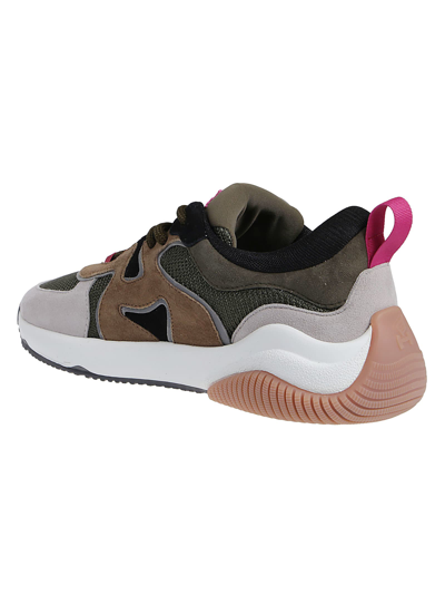 Shop Hogan H597 Sneakers In Militare/grigio/marrone