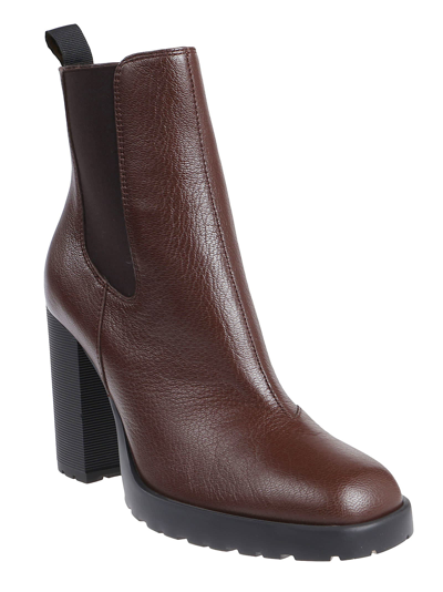 Shop Hogan H623 Chelsea Ankle Boots In Marrone