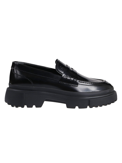 Shop Hogan H629 Loafers In Nero