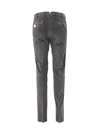 Shop Pt01 Flat Front Trousers With Diagonal Pockets In Dark Grey