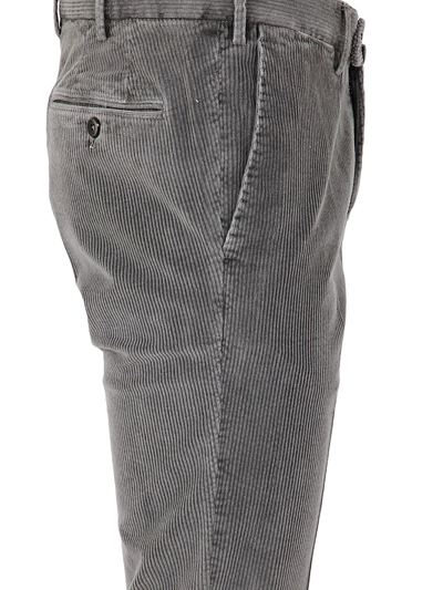 Shop Pt01 Flat Front Trousers With Diagonal Pockets In Dark Grey