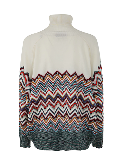 Shop Missoni Roll Neck Sweater In Gv Multicolor Light
