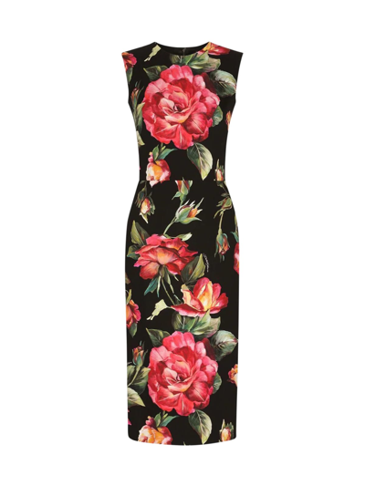 Shop Dolce & Gabbana Dress Rose In Rose Black