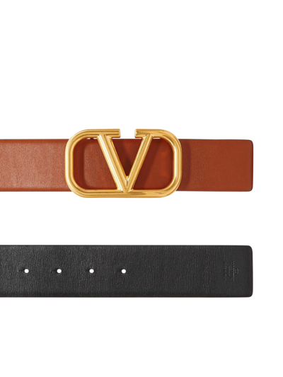 Shop Valentino Belt H. 40 Reversibi Le Vlogo Signature In J Selleria Black