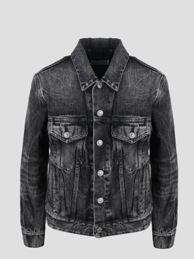 Shop Balenciaga Shrunk Crinkled Jacket In Black