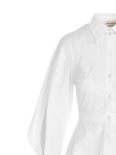 Shop Alexander Mcqueen Open Back Dt Shirt In Optical White