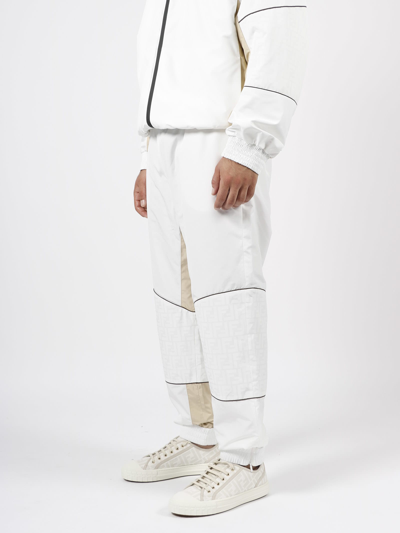 Shop Fendi Ff Nylon Pants In White