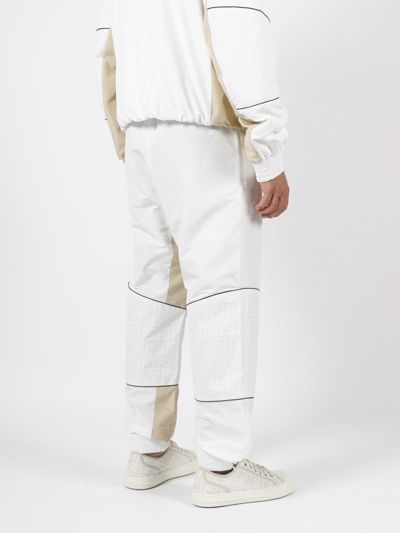 Shop Fendi Ff Nylon Pants In White