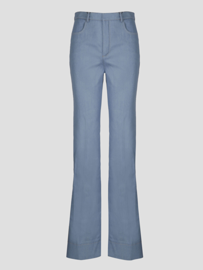 Shop Saint Laurent Denim Flared Jeans In Blue