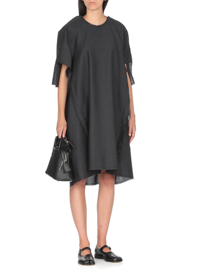 Shop Maison Margiela Mohair And Wool Dress In Anthracite