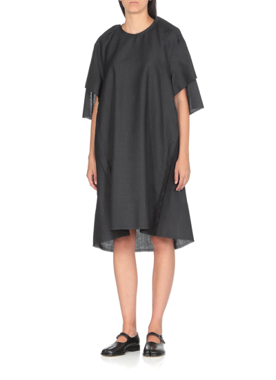 Shop Maison Margiela Mohair And Wool Dress In Anthracite