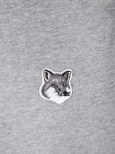 Shop Maison Kitsuné Grey Fox Head Patch Classic Hoodie In Grey Melange
