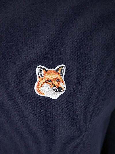 Shop Maison Kitsuné Fox Head Patch Adjusted Sweatshirt In Navy