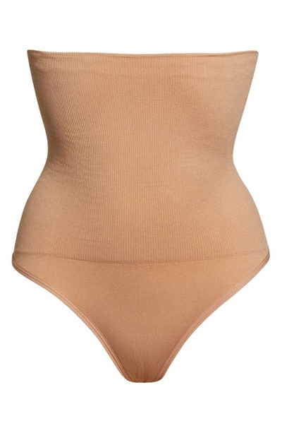 Shapermint High Waist Shaper Thong In Latte