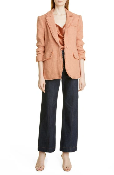 Shop Cinq À Sept Khloe Boucle Blazer In Pink Sand