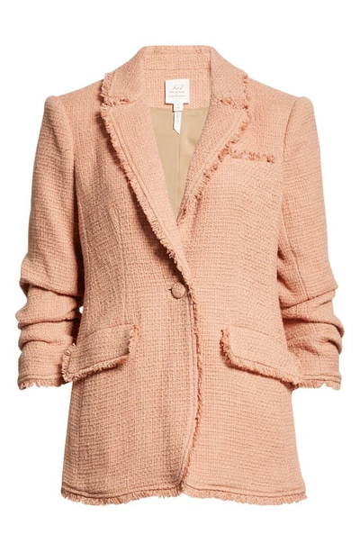 Shop Cinq À Sept Khloe Boucle Blazer In Pink Sand