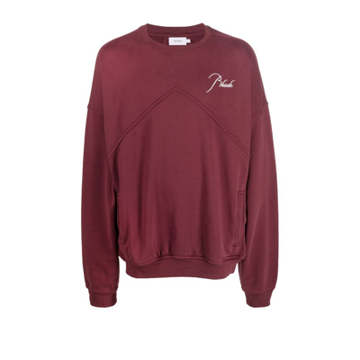 Shop Rhude Embroide Logo Cotton Sweater - Men's - Cotton In Red