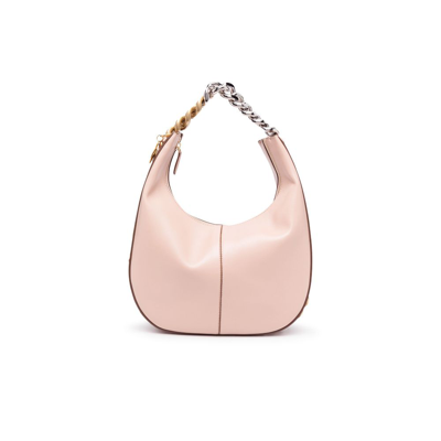 Shop Stella Mccartney Pink Frayme Small Faux Leather Shoulder Bag
