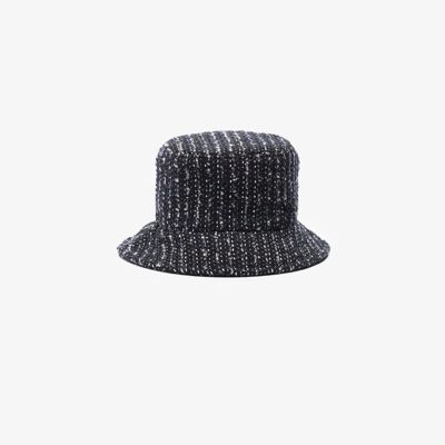 Shop Maison Michel Black Jason Tweed Bucket Hat