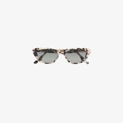 Shop Gentle Monster Black And Neutral Crella S3 Cat Eye Sunglasses
