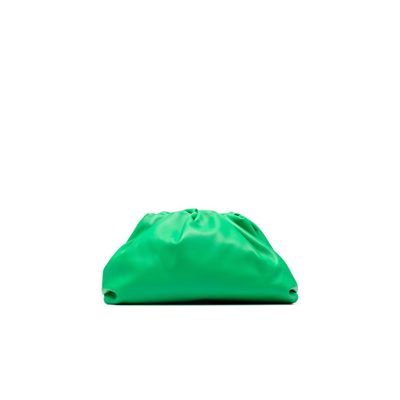 Shop Bottega Veneta Green Teen Pouch Leather Clutch Bag