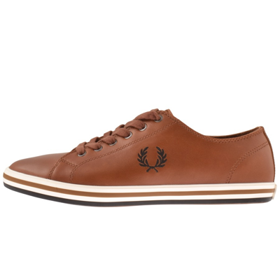 Shop Fred Perry Kingston Leather Trainers Brown