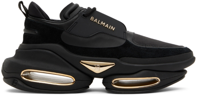 Shop Balmain Black B-bold Low-top Sneakers In 0pa Noir