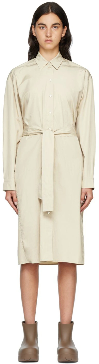 Arch The Beige Two-way Twisted Midi Dress In Beige
