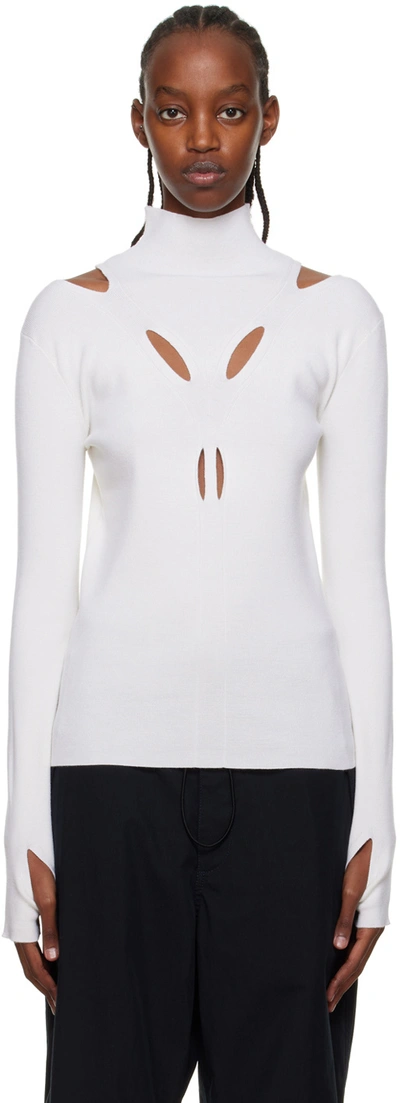 Shop Dion Lee Off-white Skivvy Turtleneck In Ivory