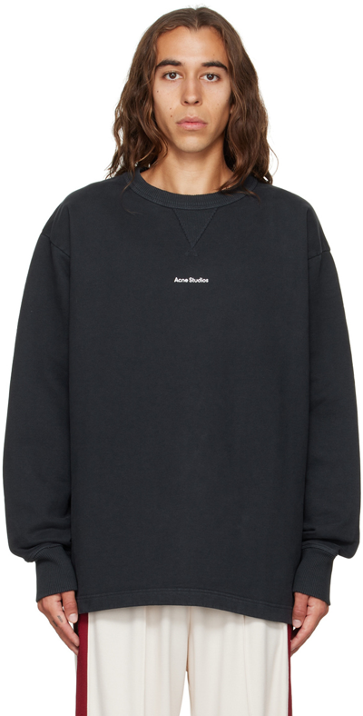 Shop Acne Studios Black Fin Stamp Sweatshirt In 900 Black