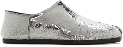 Shop Maison Margiela Silver Tabi Mirror Loafers In T9002 Silver