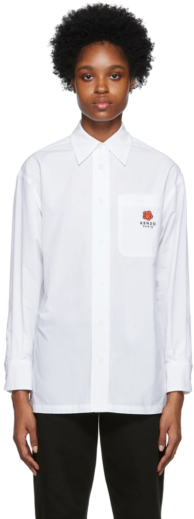 Shop Kenzo White  Paris Boke Flower Crest Shirt In 01 - White