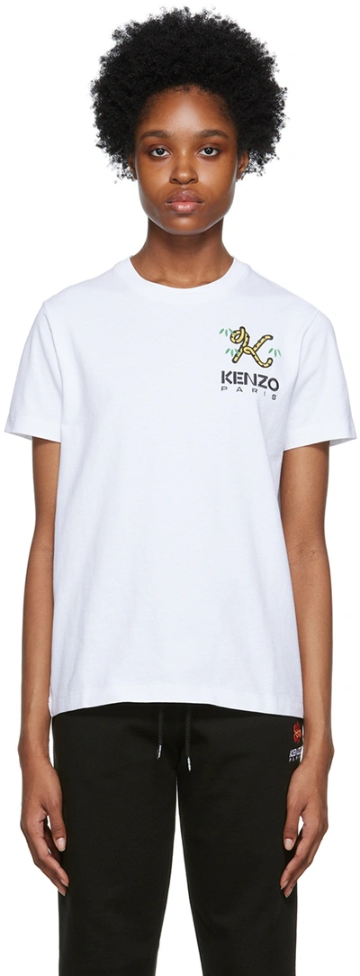 Shop Kenzo White  Paris 'tiger Tail K' T-shirt In 01 - White