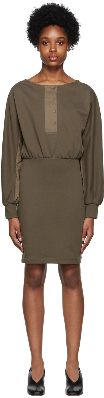 3.1 Phillip Lim Khaki Gathered Minidress In Ar301 Army