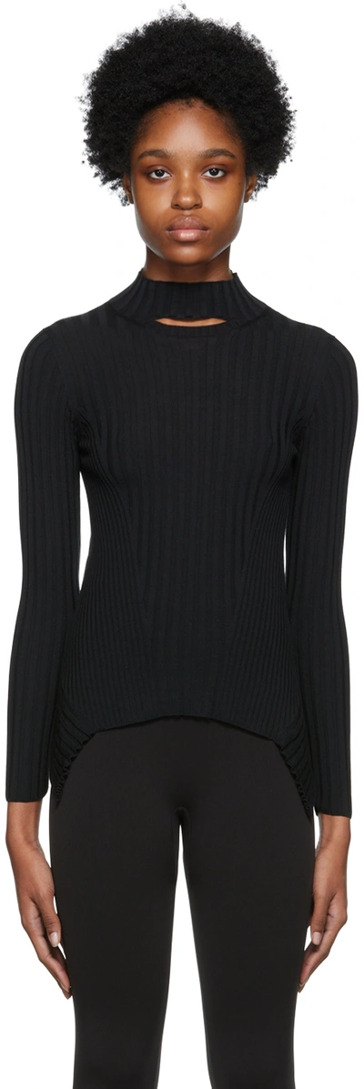 Shop Wolford Black Asymmetric Sweater In 7005 Black