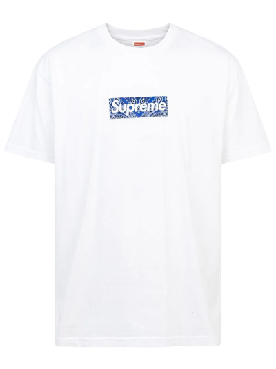 Supreme Bandana Box Logo T-shirt In White | ModeSens