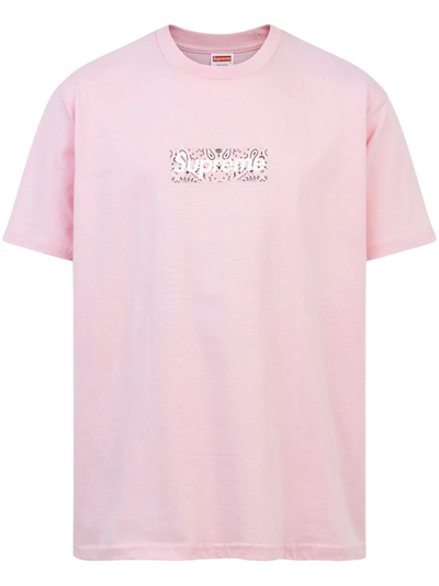 Shop Supreme Bandana Box Logo Crew Neck T-shirt In Pink