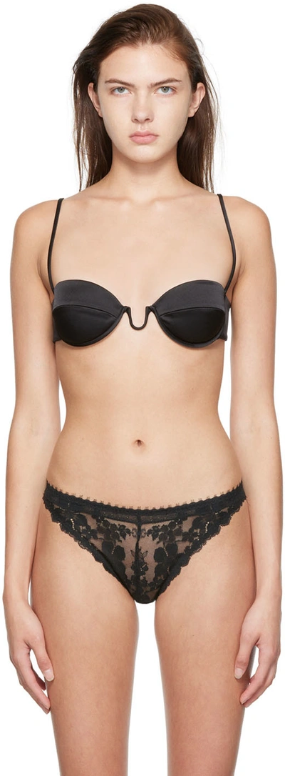 Stella Mccartney Wired Satin Bra Top In 1000 Black