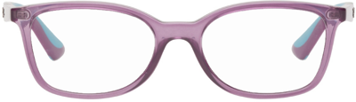 Shop Ray Ban Kids Purple Rectangle Glasses In Transparent Violet