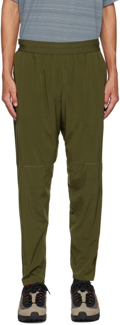 Shop Nike Green Polyester Lounge Pants In Rough Green/black